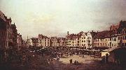 Bernardo Bellotto Ansicht von Dresden, Der Altmarkt von der Seegasse aus painting